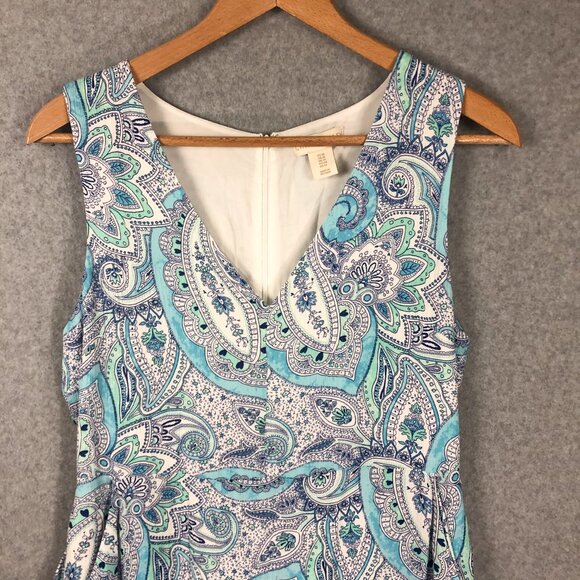 Cynthia Rowly Blue  Paisley Print Made in India Dress Size 10 - Picture 3 of 7